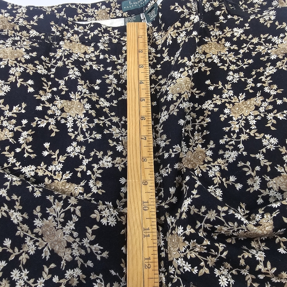 Floral Black and Tan Pants - Picture 7 of 13